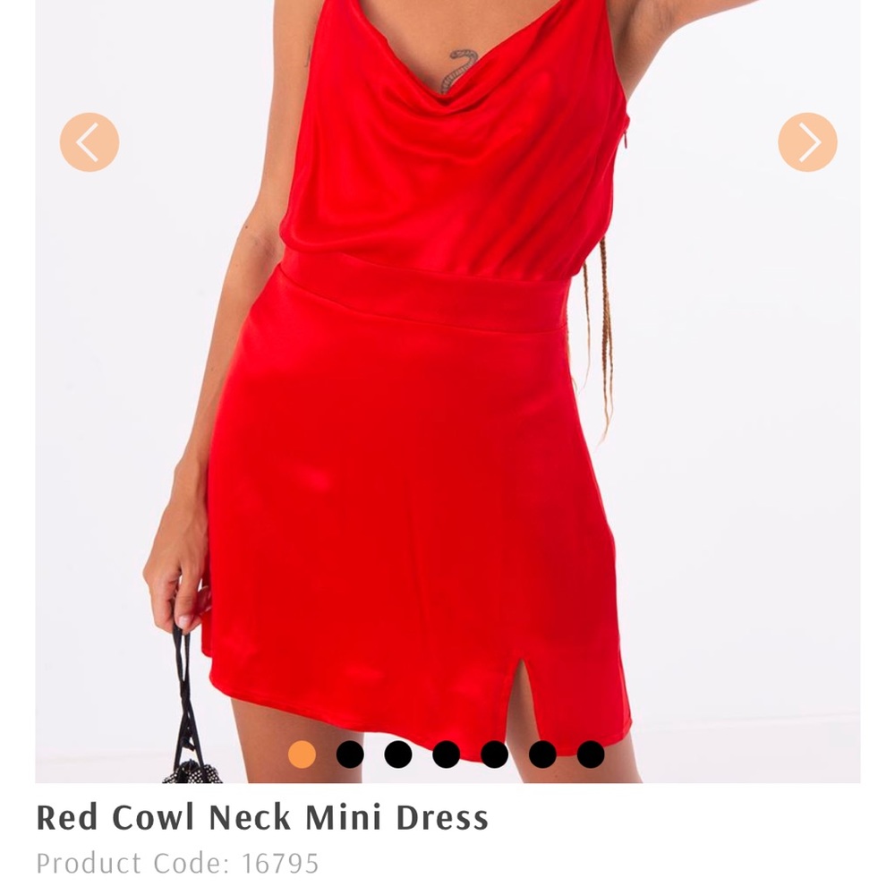 BSL Red Cowl Neck Mini Dress- size L